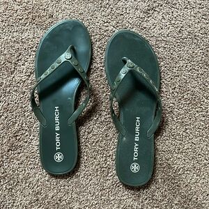 Tory Burch Size 10 Green Jelly Sandals